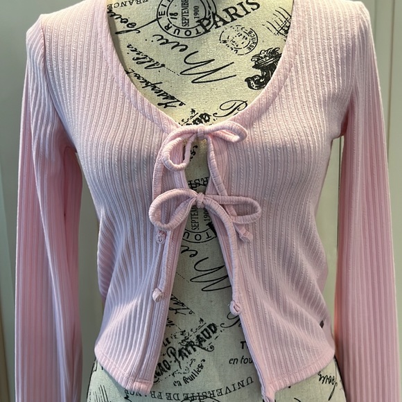 HOLLISTER DoubleTie-Front long sleeve Cardigan size XS - Picture 4 of 8